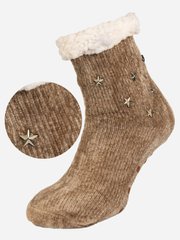 Женские тёплые домашние велюровые носки мягкие Лео "Arctik" с тормозами 36-40р. кофейного цвета