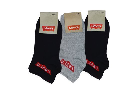 Спортивные Мужские Носки Levi&rsquo;s 3 пары 41-45р. Ассорти темно-синий, черный , серый