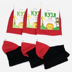 Набір шкарпеток Кузя Strip red 3 пари Чорний/Білий/Червоний 22
