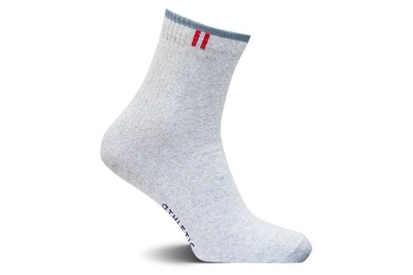 Шкарпетки чоловічі спортивні бавовняні з подвійною п'яткою середньої довжини Лео Лайкра Атлетик сірого кольору, серый