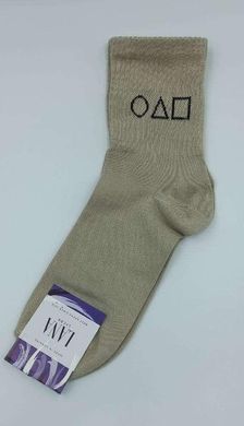 Жіночі шкарпетки бавовняні стильні високі з принтом "Гра в кальмара" Лео набір з 4 пар 36-40 розмір