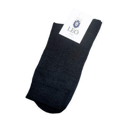 Шкарпетки чоловічі бавовняні Лео Класик Сітка Чорна Преміум 44-46, Черный