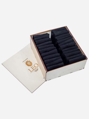Мужские носки в подарочной деревянной коробке Лео Лайкра Премиум 24 пары 40-46 размер