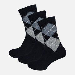 Набор носков Лео Тепло Карпат Ромбик Шерсть 3 пары 40-45 Черные