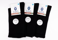 Носки мужские демисезонные Лео Медицинские Премиум со специальной резинкой для отечных ног черные 3 пары